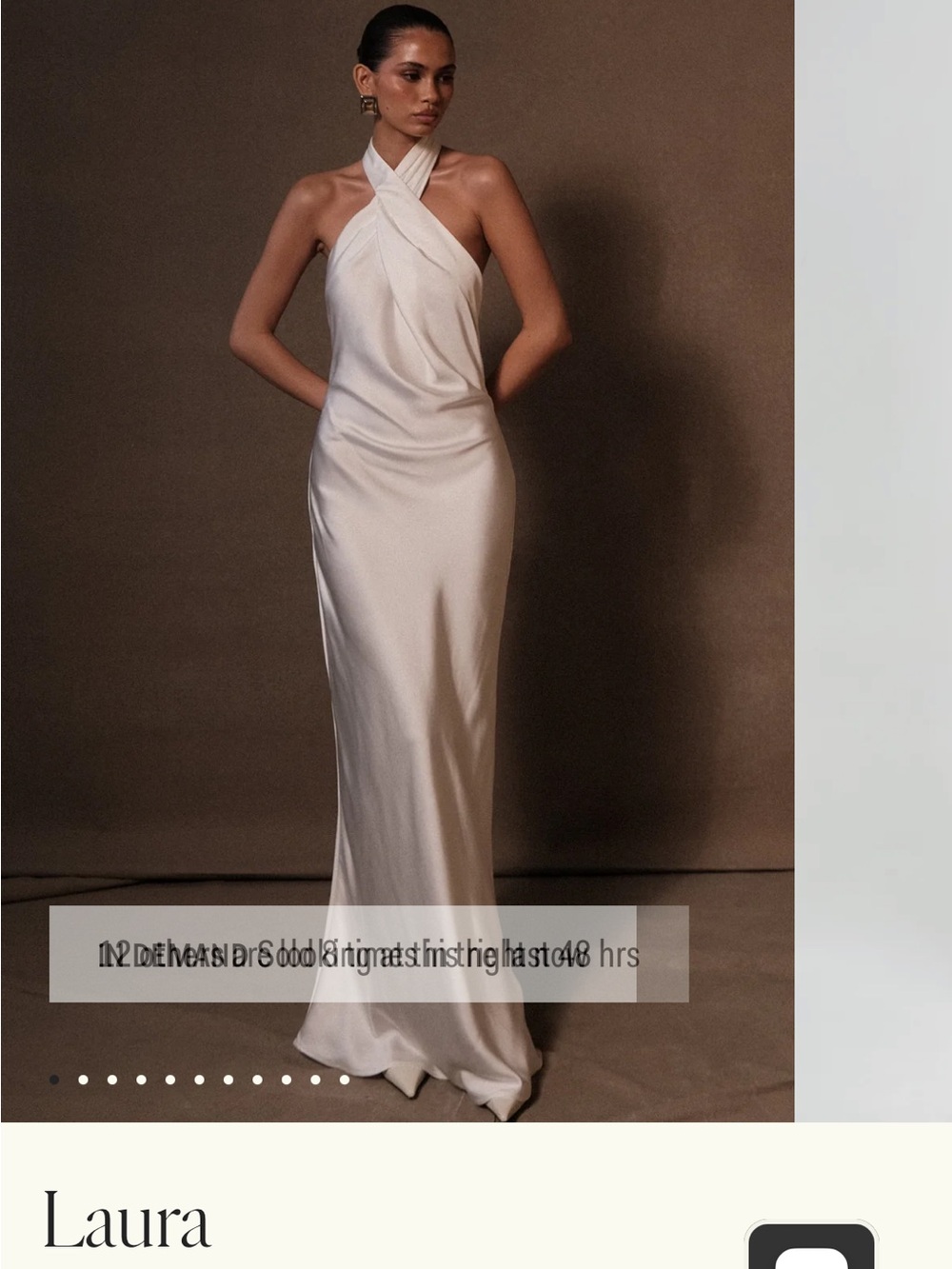 Meshki One-Shoulder Twist Satin Gown in Ivory